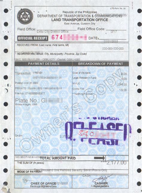 lto or cr sample|What Pinoy drivers need to know about LTO OR/CR .